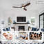 Ventilateur de plafond AeroLuxe Farmhouse Elegance avec pales en bois massif et moteur à courant continu réversible
