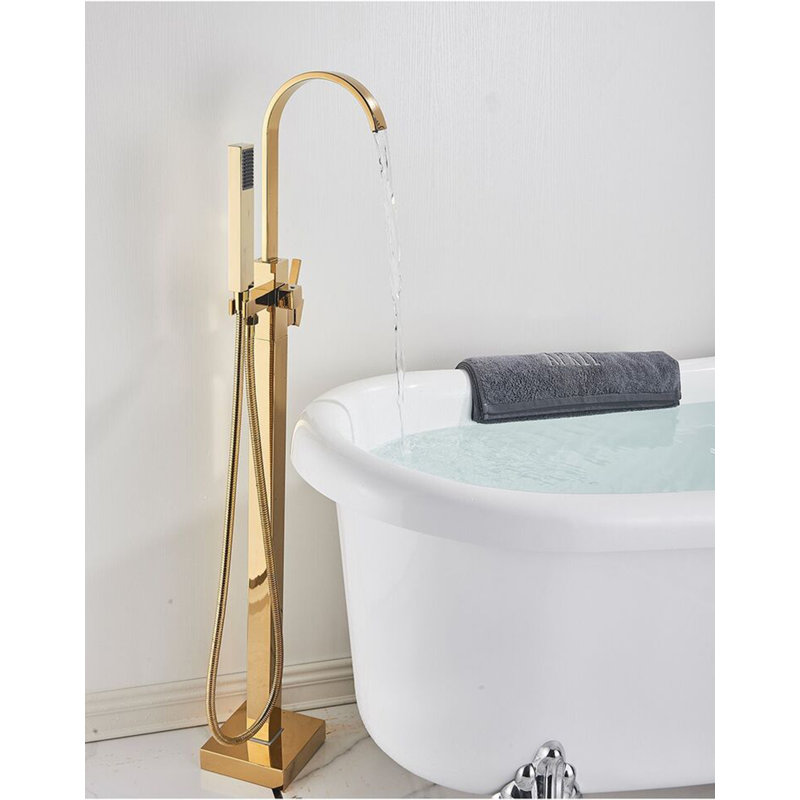 Bec de baignoire au sol avec inverseur et douchette