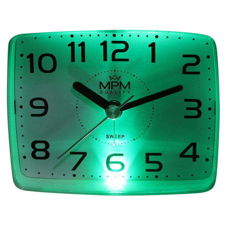 Quartz movement / Crystal Alarm Tabletop Clock, White