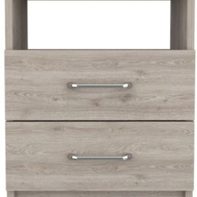Table de chevet, table de bout, plateau supérieur, deux tiroirs, une tablette