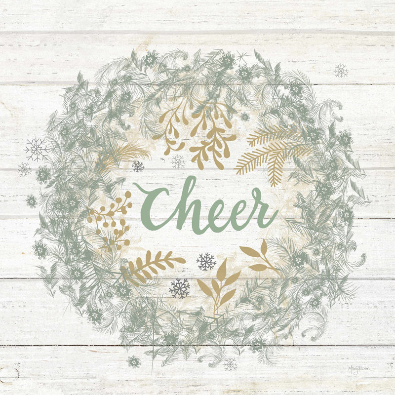 «Frosty Cheer Sage», art textuel sur toile tendue, H 12 po x l 12 po