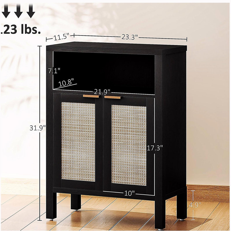Armoire à café avec tablette réglable, armoire avec rangement, Noir patiné