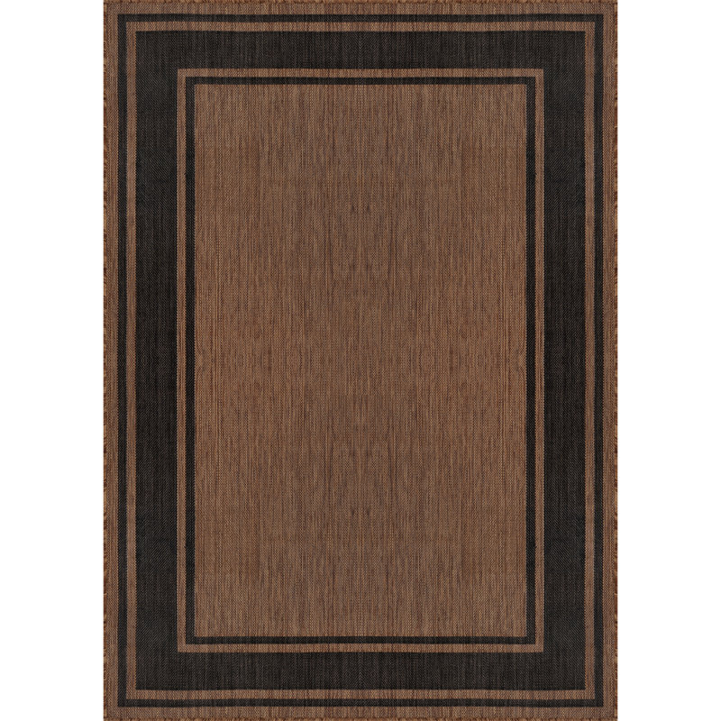 Waikiki Golden Brown Indoor/Outdoor Rug, Rectangle 8' x 10'