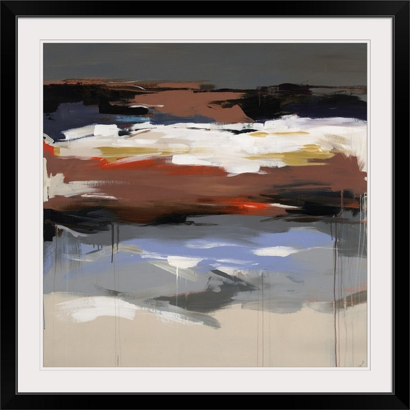 « i » sydney edmunds,, reproduction d’art A Distance Away, H 38 po x l 38 po x P 1 po, Cadre noir