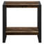 Stratifié brun, table d'appoint à 2 niveaux, métal noir, salon, chambre à coucher, côté, extrémité, table de chevet industrielle en stratifié et table d'appoint en métal pour ou à l'extrémité, assemblage avec instructions, 23,87 pouces