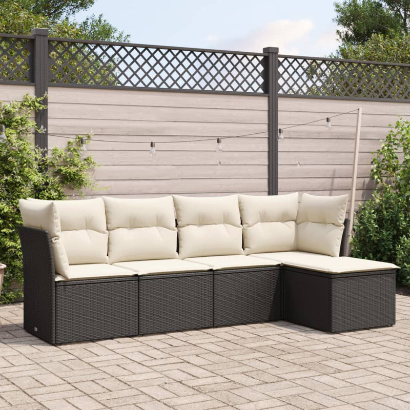 Vidaxl Backyard Sofa Set Black