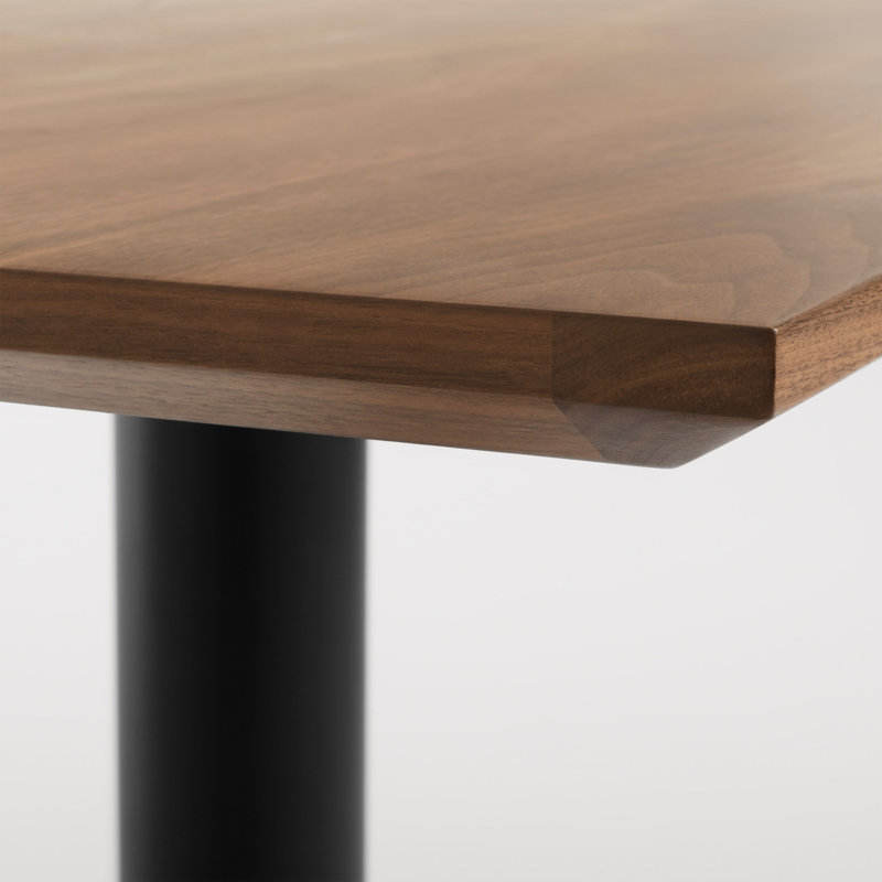 Easy Walnut Wood Dining Table, Walnut, Matte Black