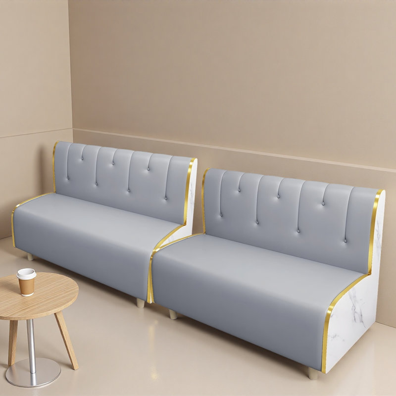Light Gray Padded Double Reception Bench Set