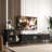 Extendable Tv Console, Black Finish - Suited For 80-89" Tvs Entertainment Center Home 80-89-1726059356
