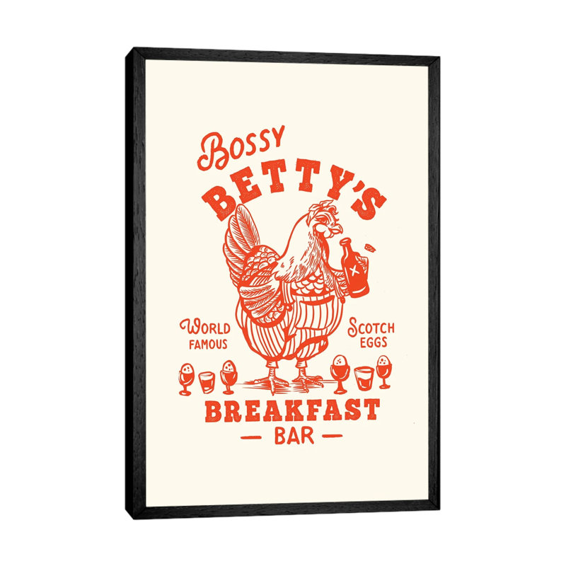 Bossy Betty Breakfast Bar - Print on Canvas, Black Framed, 152.5 cm H x 101.5 cm W