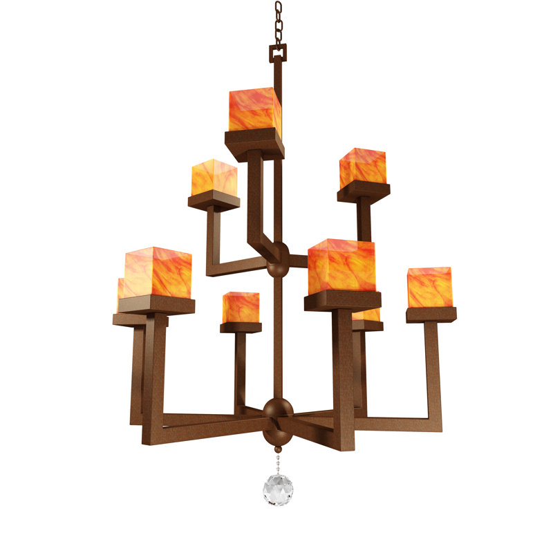 9 - Light Dimmable Geometric Chandelier