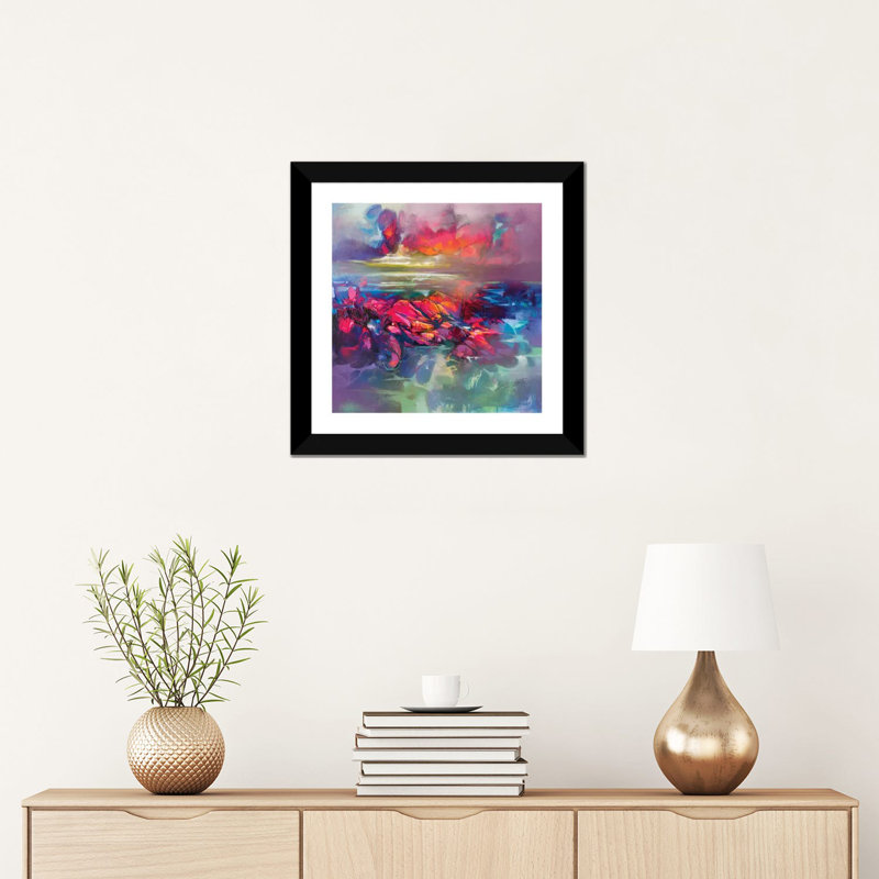 «Under the Surface» par Scott Naismith - reproduction d'art, H 16 po x l 16 po x p 1 po, Papier encadré noir, Blanc