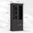 71''H Glass Door Storage Bookcase with Adjustable Shelves and Large Drawers Black-1747685657