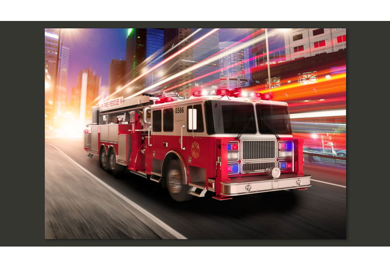 Fire Truck 2.45m x 350cm Wallpaper, 350 cm x 245 cm