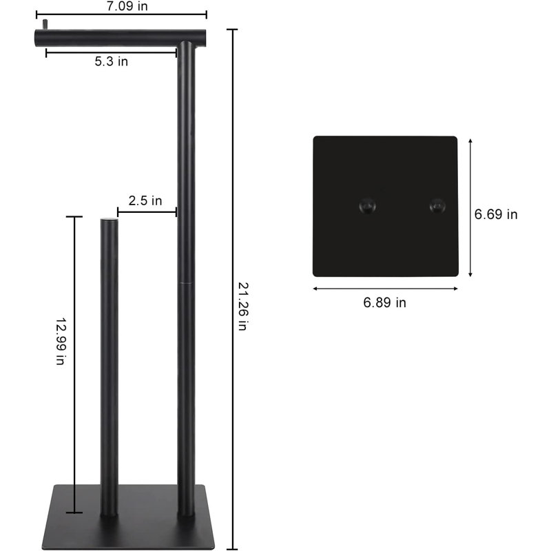 Free Standing Toilet Paper Holder, Black