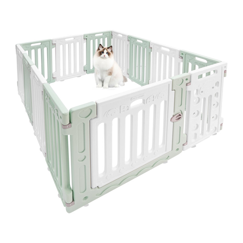 Parc portatif pour chat Geffre, Vert/blanc