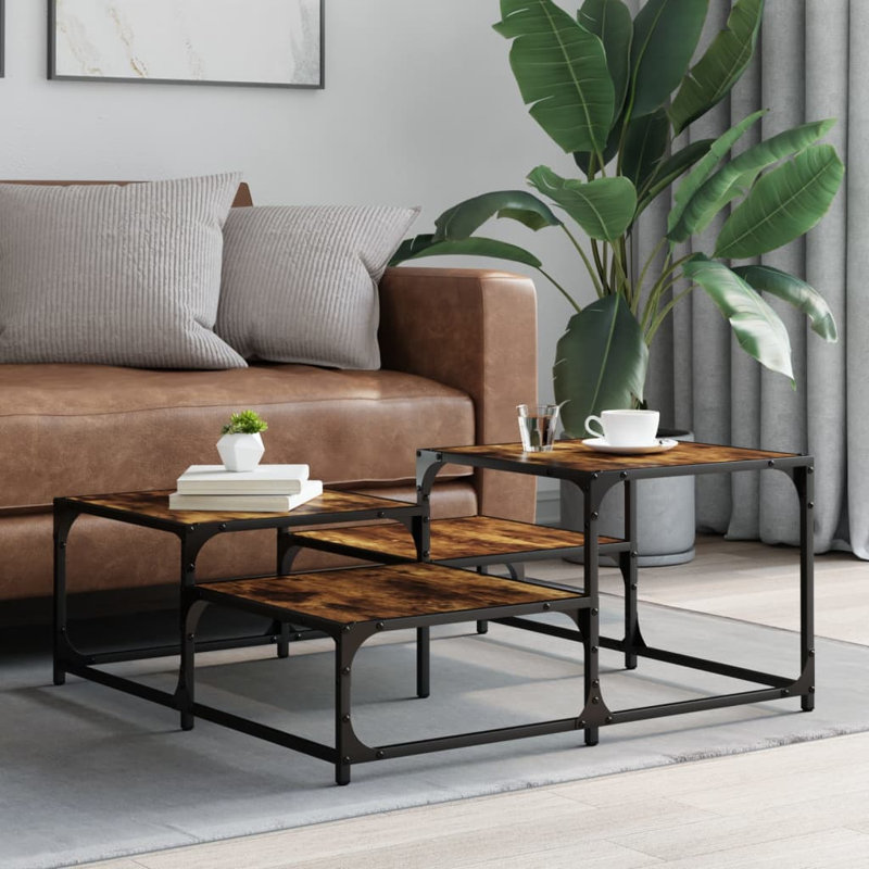 Table basse simple avec rangement Wulfe, H 15,7 po x L 34,4 po x l 34,4 po, Noir