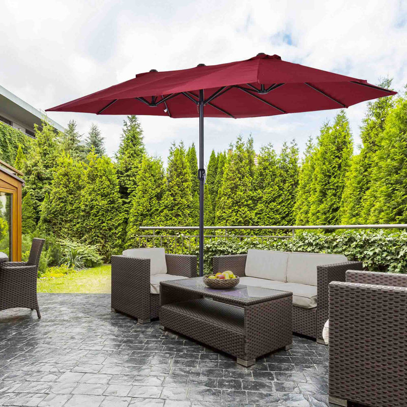 455cm Market Parasol, Wine Red