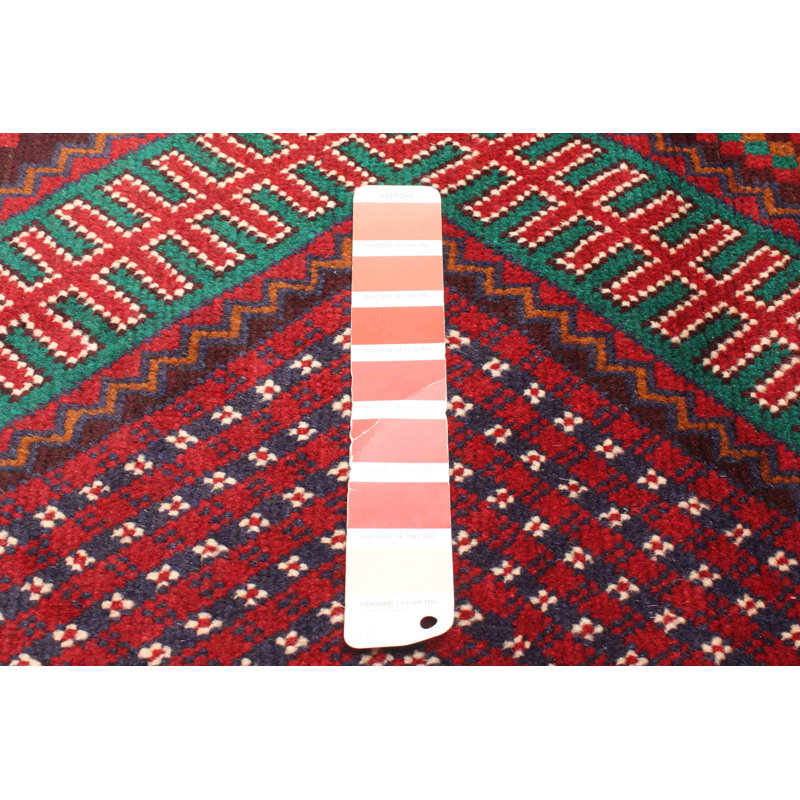 Tapis rouge Teimani 2 pi 11 po x 4 pi 11 po