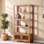 Old Solid Wood Shelf Bookcase