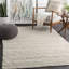 Tapis ivoire en laine tissé à la main Zekia-12436113