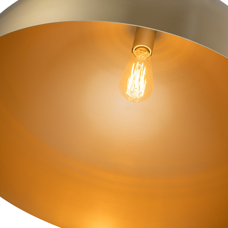 Luminaire suspendu en métal industriel à 1 lumière de style industriel rétro, H 13,4 po x l 23,6 po x P 23,6 po