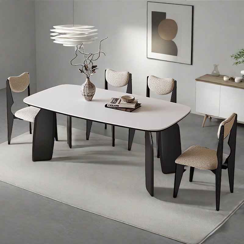 Modern French Style Oak Wood Rectangle Table, 29.53"H x 63"L x 31.5"W