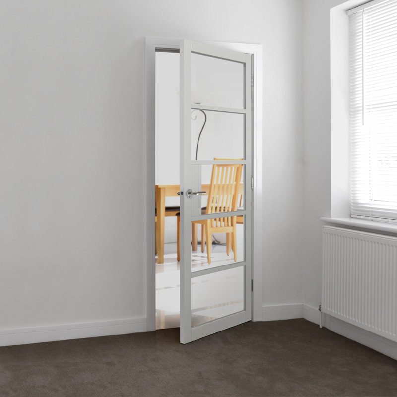 Metro Glass Door Prefinished, 198.1cm H x 83.8cm W x 3.5cm D