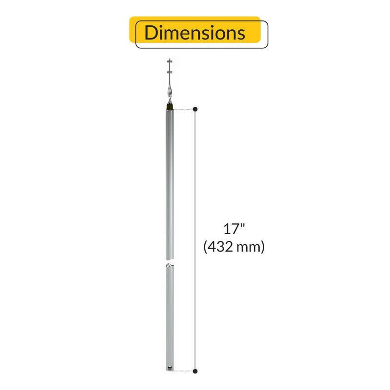  Tilt Tube Window, Argent/rouge, 0.39"