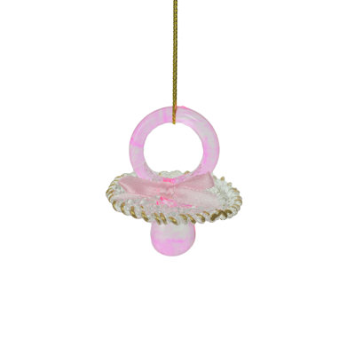 Ornement en verre bleu pacifer en forme de fêtes