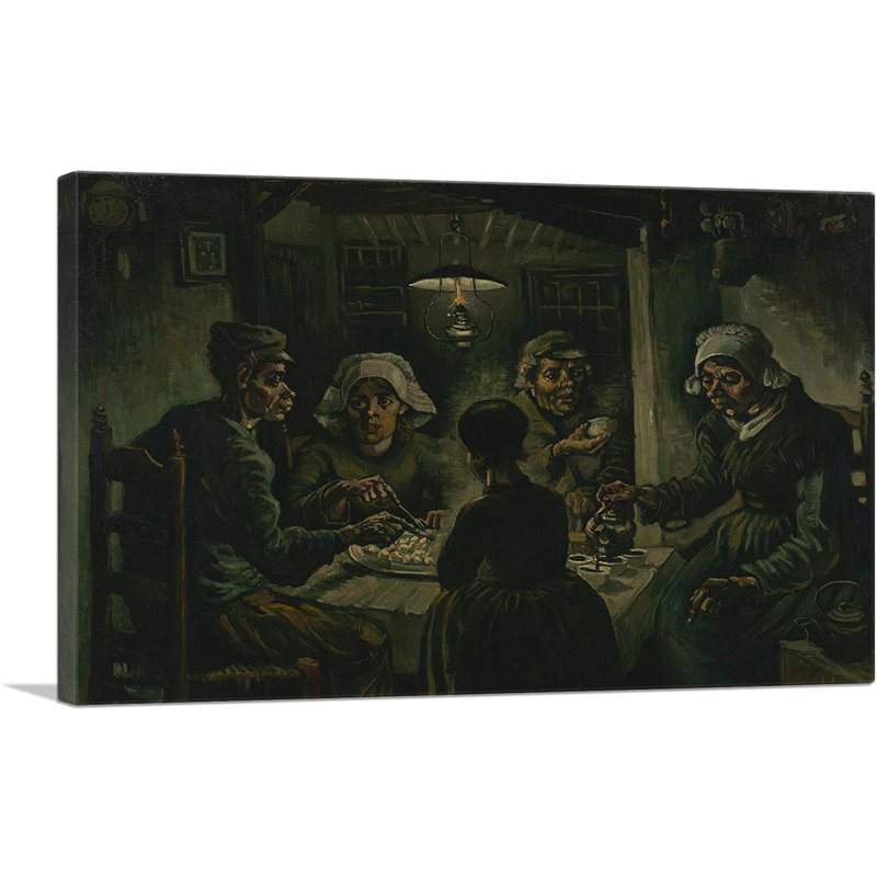 Les mangeurs de pommes de terre - 1885, H 26 po x l 40 po x P 0,75 po