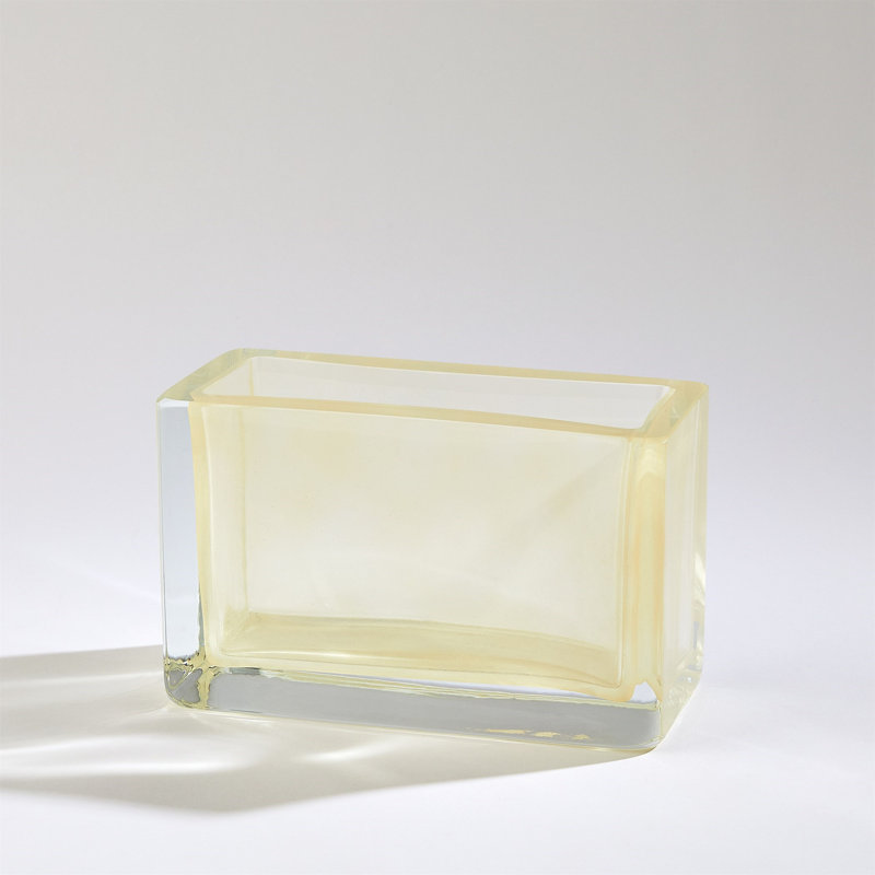 Vase rectangulaire, H 6 po x l 9,75 po x P 4,75 po