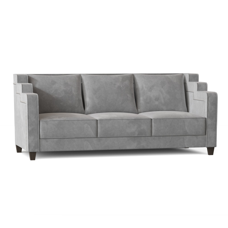 Abbey Sofa, Bella Black Performance Velvet, Brown Mahogany