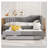 Upholstered Daybed with Trundle and Three Drawers-929314257-929314256