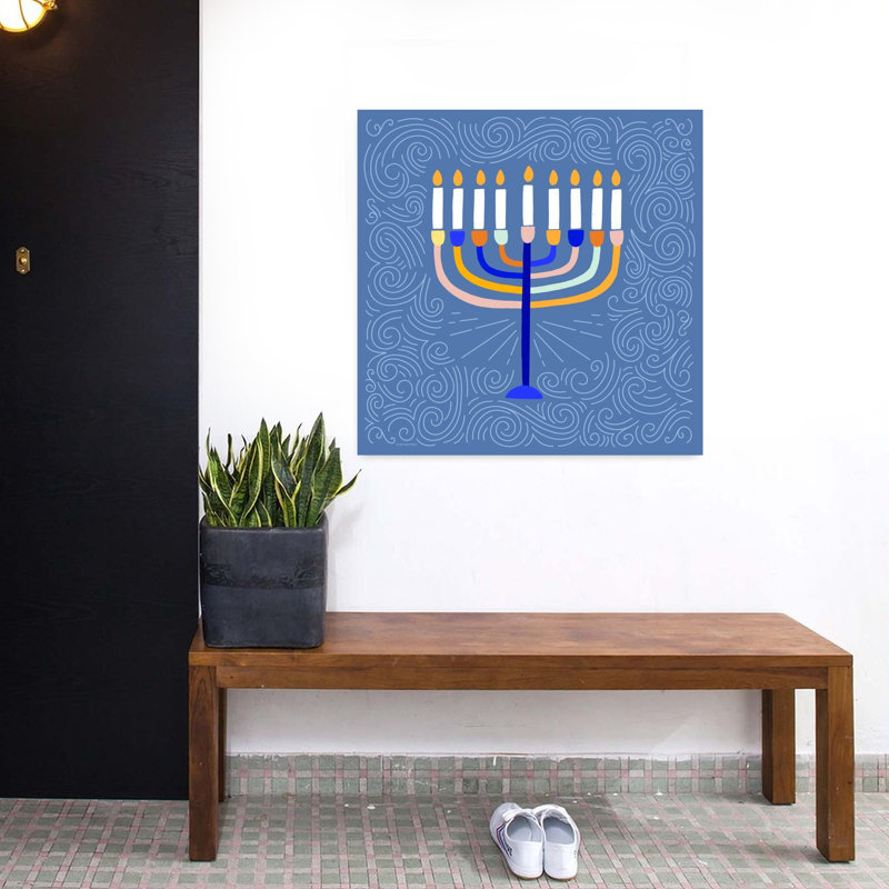 Deco Menorah Abstract Art contemporain, H 32 po x l 32 po
