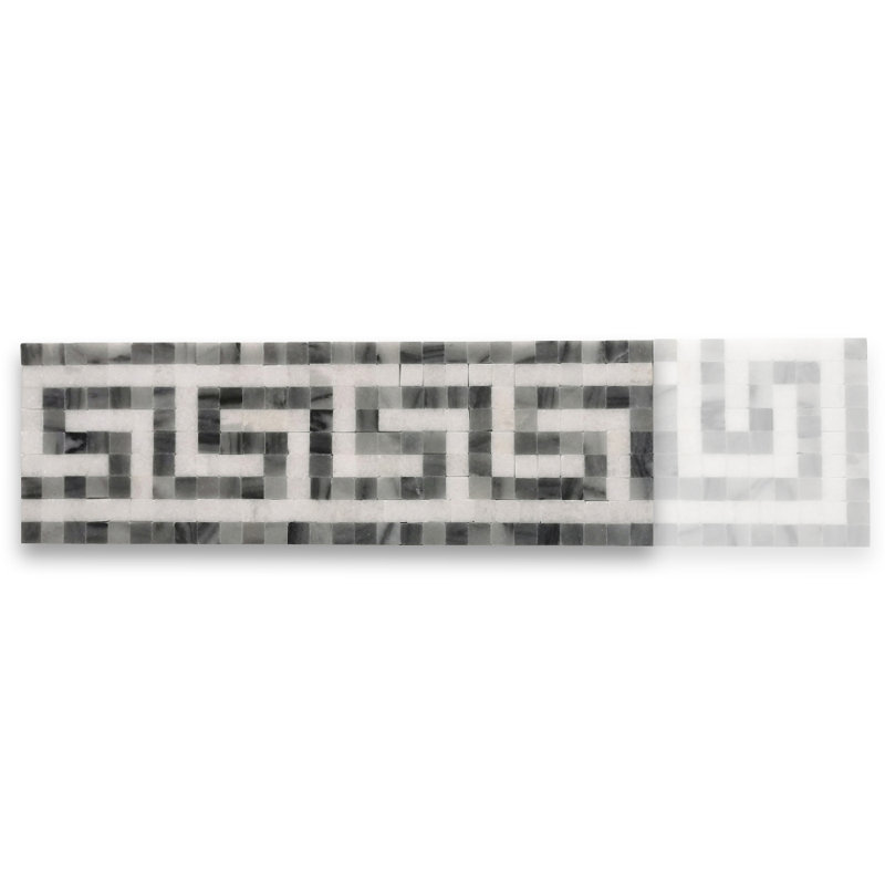 3.5 in. x 11 in. Marble Tile, Gray/Brown