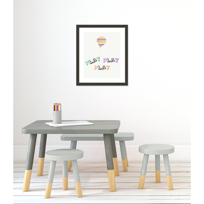 Play Play Play, impression sur papier, H 24,5 po x l 20,5 po x P 0,6 po, Encadré plat noir