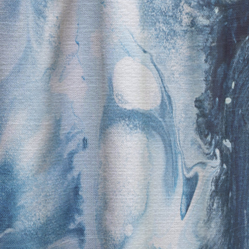 Art liquide bleu et vert - Rideau moderne - Velours obscurcissant - 1 panneau, L 52 po x L 108 po