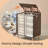 Laundry Hamper 2 Sections, 34.3 Gal. (130 L) Handwoven Water Hyacinth Wicker Laundry Basket With Lid, Natural Material, Removable Machine Washable Liners, Handles-1000717770
