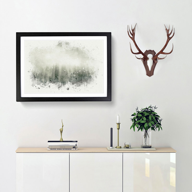 Moody Forest in Misurina Italy - Picture Frame Graphic Art Print, Black Framed, 62cm H x 87cm W x 2cm D
