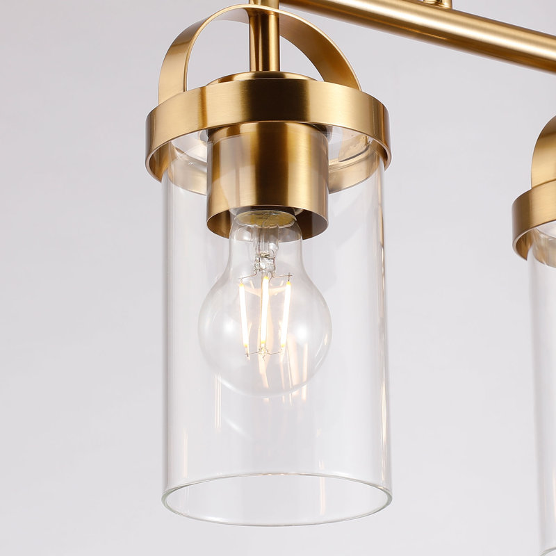 Lustre 5 lumières avec verre transparent