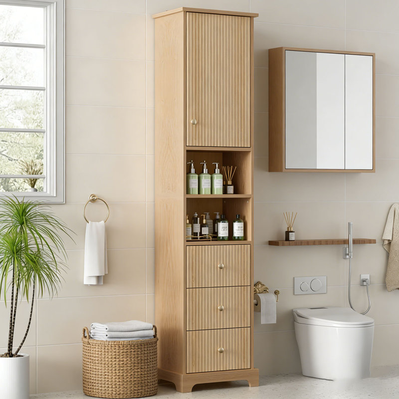 Armoire de salle de bain autoportante de 67,7 po de hauteur