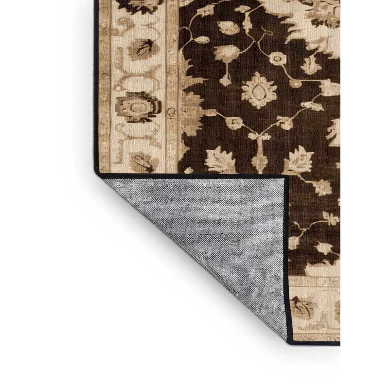Machine Washable Overdyed Black Area Rug