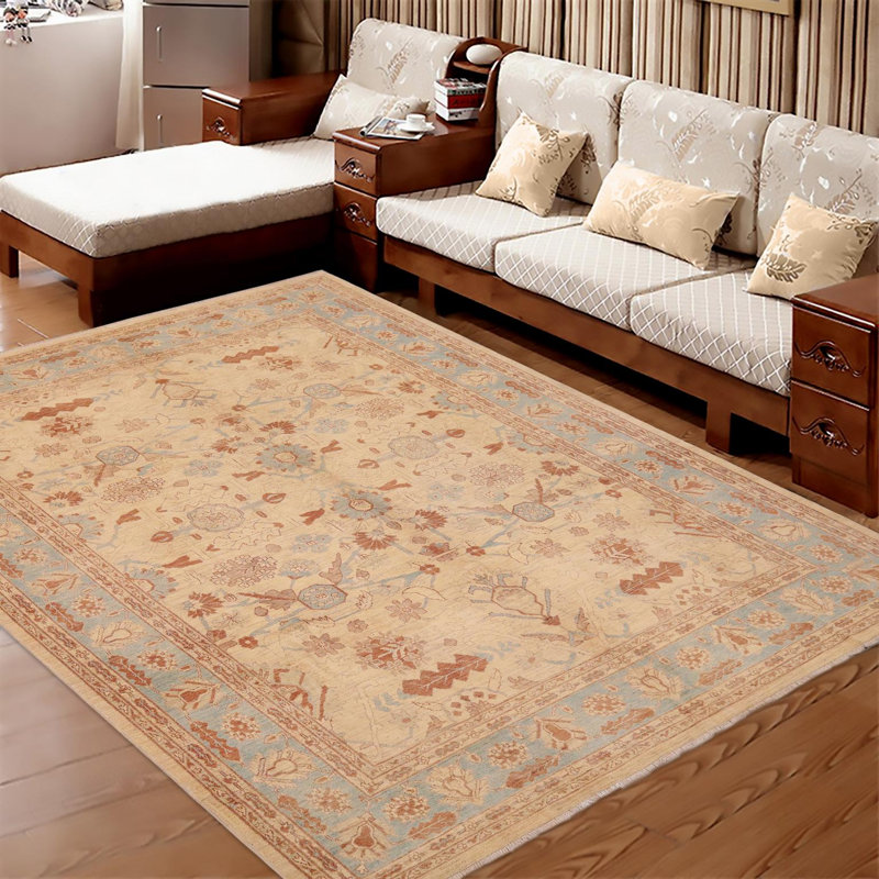 Laine beige noué à la main 9 pi 1 po x 11 pi 3 po Dorr Oriental