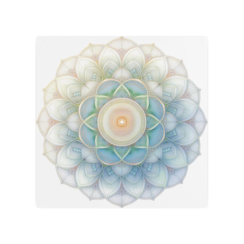 Mandala Floral Motif, Solid White Background 