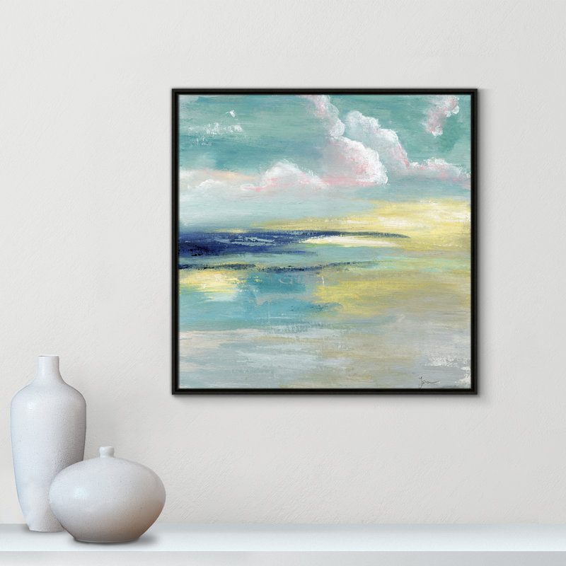 Ocean View by Tava Studios, Espresso Framed Canvas, 31.5" H x 31.5" W x 2" D