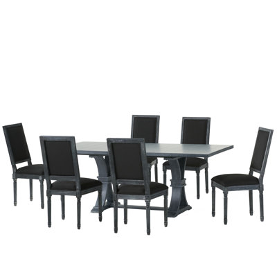 Clitherall Extendable Solid Wood Top Trestle Dining Set