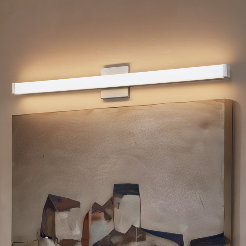 29.75” Brushed Nickel Led Vanity Bar Light Indoor Wall Sconce With Acrylic Shade, 29.75" Width , Brushed Nickel, 20 W