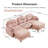 Modular Sectional U Shaped Couch With Ottoman,Premium Chenille Fabric,With 2 Throw Pillows,Highdensity Foam Tufted Cushion Backrest Design,Easy Install,Fits Bedrooms,Reading Nooks,Pink-231294022-231294021