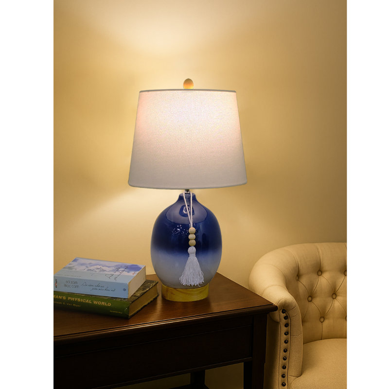 Lampe de table en céramique Damante, Ombre - bleu